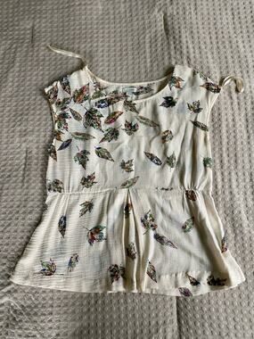 Odille Cream and Multicolored Blouse